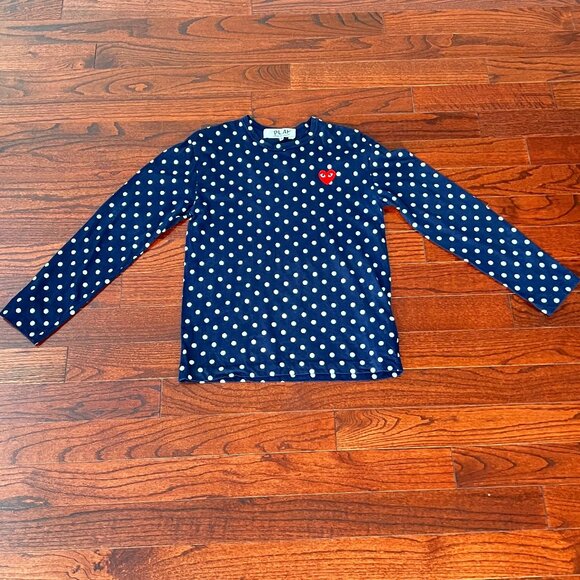 Comme Des Garcons Play (CDG): Luxury Polkadot Long Sleeve (M) (Good Condition) - Picture 1 of 2
